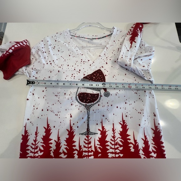 Festive Red and White Long Sleeve Shirt - Picture 9 of 11